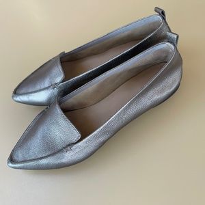 Aldo Galinsky Flat Pewter Gray Pointy Toe Leather Loafer Size 11